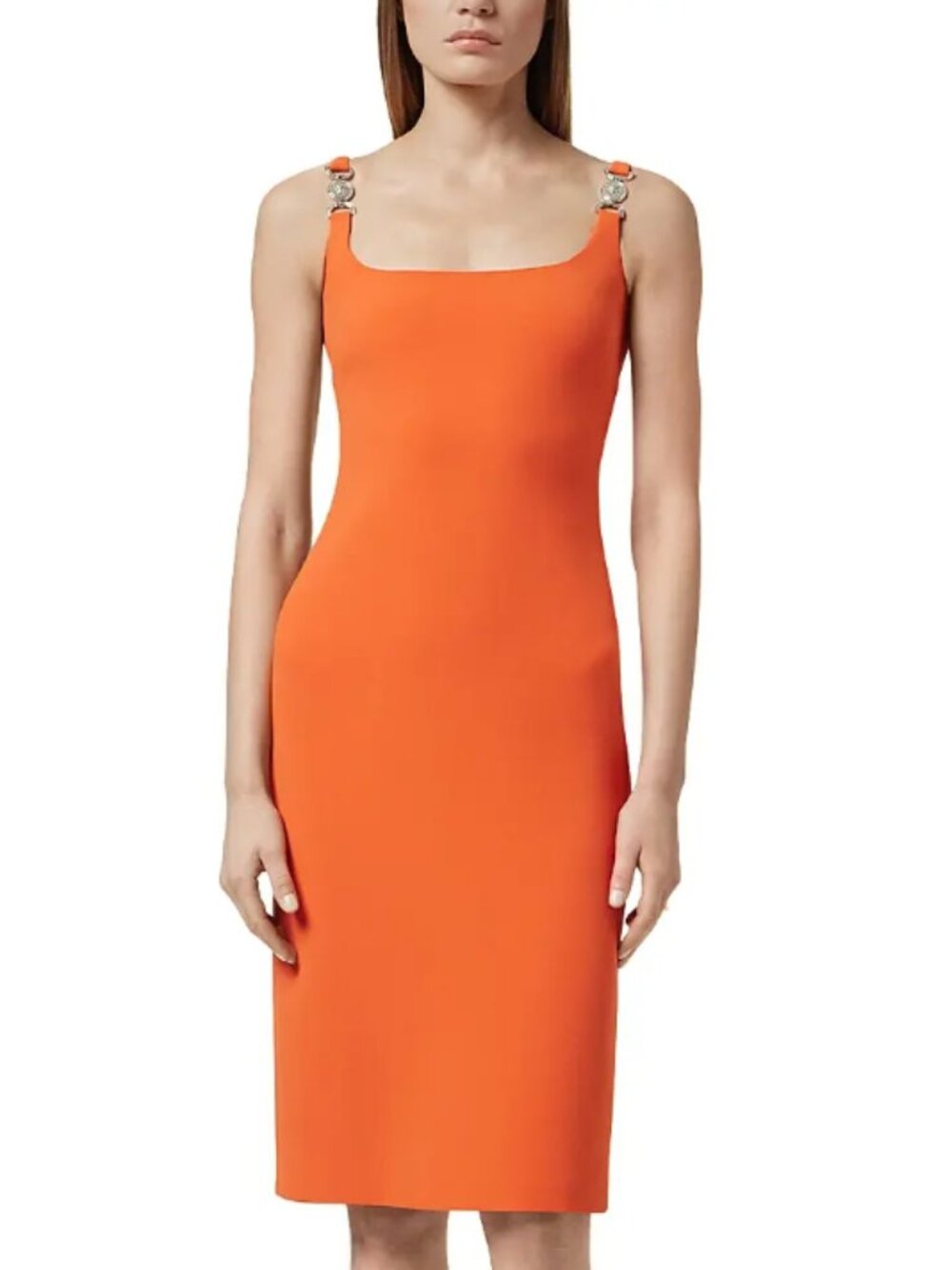 Versace Techno Cady Dress 10164101A12825 Size 6 US/M Papaya NWT